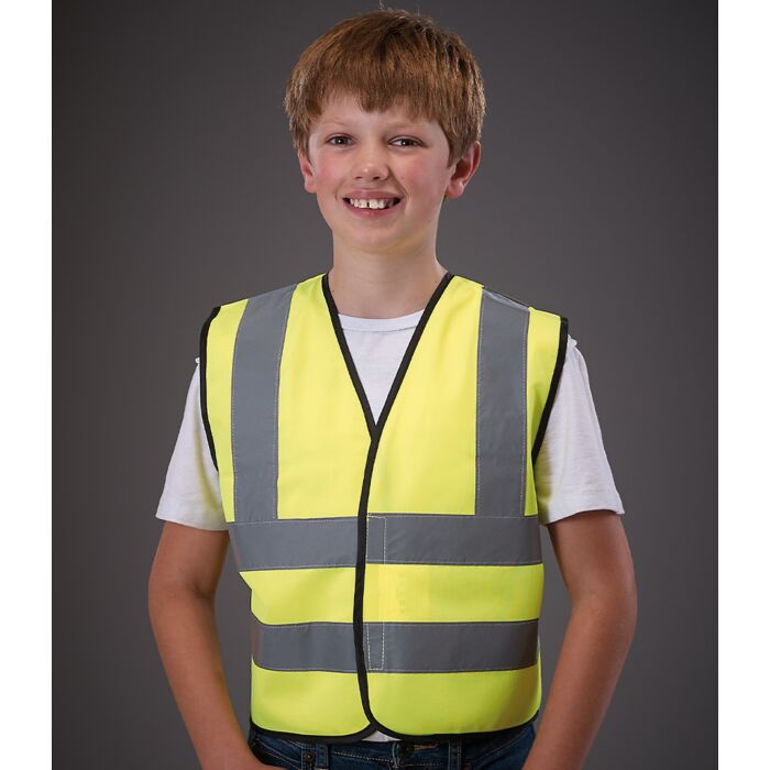 Yoko Kids Hi-Vis Two Band and Braces Waistcoat Thumbnail