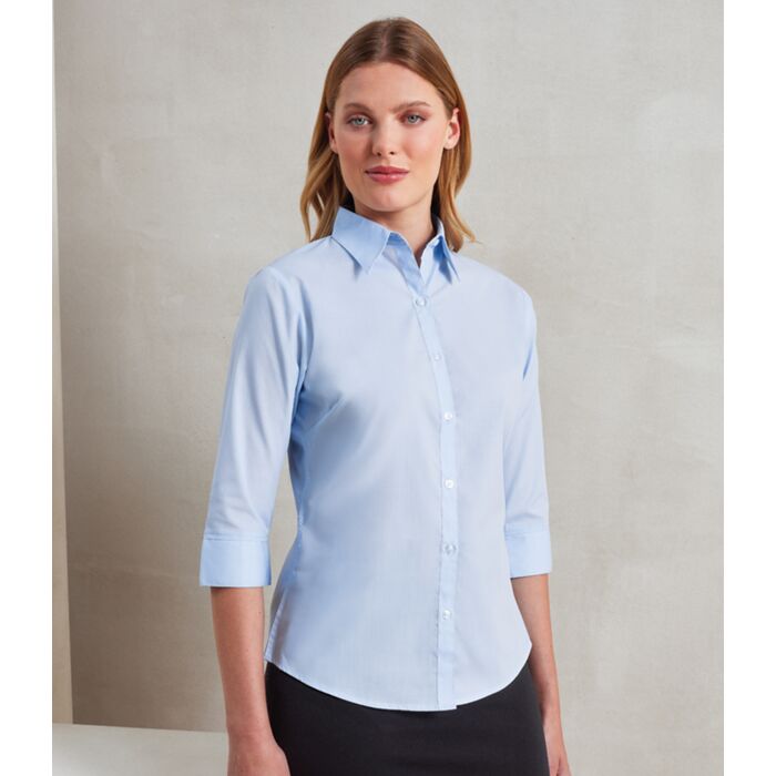Premier Ladies 3/4 Sleeve Poplin Blouse Thumbnail